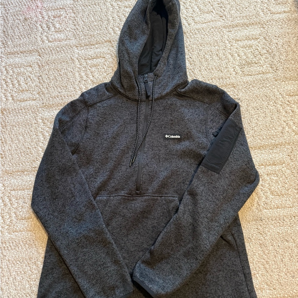 Columbia Men's Charcoal Gray Heather Hooded Quarter-Zip Pullover